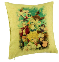 Perna Decorativa cu Seven Deadly Sins 40x40 cm Verde Husa Detasabila Burduf