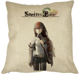 Perna Decorativa cu Steins Gate 40x40 cm Husa Detasabila Burduf 