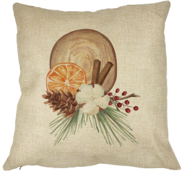 Perna Decorativa cu tematica de Craciun 14 40x40 cm Husa Detasabila Burduf 