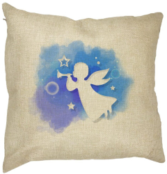 Perna Decorativa cu tematica de Craciun Inger 40x40 cm Husa Detasabila Burduf 