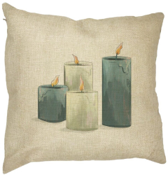 Perna Decorativa cu tematica de Craciun Lumanari 4 40x40 cm Husa Detasabila Burduf 