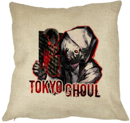 Perna Decorativa cu Tokyo Ghoul 40x40 cm Husa Detasabila Burduf 