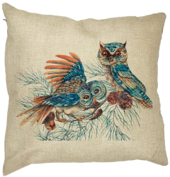 Perna Decorativa de Craciun Bufnita Colorfull 40x40 cm Husa Detasabila Burduf 