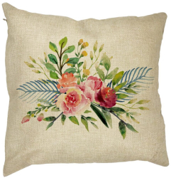 Perna Decorativa Florale de vara 40x40 cm Husa Detasabila Burduf 