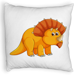 Perna Decorativa Fluffy Model copii cu Rhino 40x40 cm Alba Husa Detasabila Burduf 