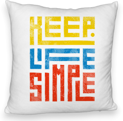 Perna Decorativa Fluffy Model Keep Life Simple 40x40 cm Alba Husa Detasabila Burduf 