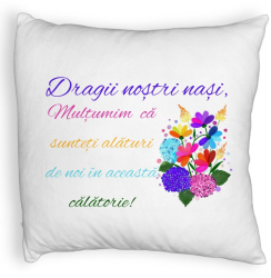 Perna Decorativa Fluffy pentru Nasi 2 40x40 cm Alba Husa Detasabila Burduf 