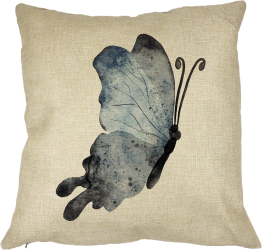 Perna Decorativa Fluture 2 Blue and Black 40x40 cm Husa Detasabila Burduf 