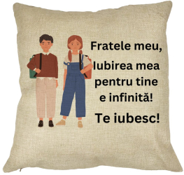 Perna Decorativa Fratele meu 1 40x40 cm Husa Detasabila Burduf 