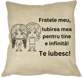 Perna Decorativa Fratele meu 2 40x40 cm Husa Detasabila Burduf 