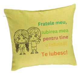 Perna Decorativa Fratele meu 3 40x40 cm Verde Husa Detasabila Burduf 