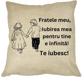 Perna Decorativa Fratele meu 5 40x40 cm Husa Detasabila Burduf 