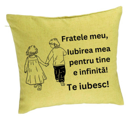 Perna Decorativa Fratele meu 5 40x40 cm Verde Husa Detasabila Burduf 