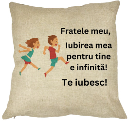 Perna Decorativa Fratele meu 7 40x40 cm Husa Detasabila Burduf 