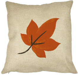 Perna Decorativa Frunza de Toamna 40x40 cm Husa Detasabila Burduf 