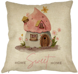 Perna Decorativa Home Sweet Home 40x40 cm Husa Detasabila Burduf 