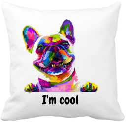 Perna Decorativa Im cool Colorful 40x40 cm Alba Mata Husa Detasabila Burduf 