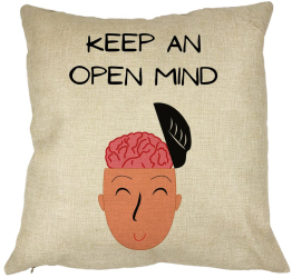 Perna Decorativa Keep an Open Mind 40x40 cm Husa Detasabila Burduf 