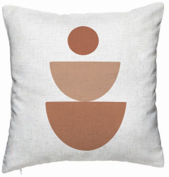 Perna Decorativa Model Abstract Creativ 5 40x40 cm Alb Murdar Husa Detasabila Burduf