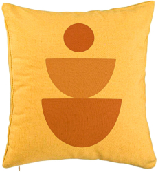 Perna Decorativa Model Abstract Creativ 5 40x40 cm Galben Husa Detasabila Burduf 