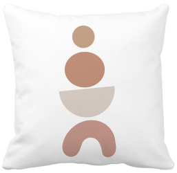 Perna Decorativa Model Abstract Creativ 6 40x40 cm Alba Mata Husa Detasabila Burduf 
