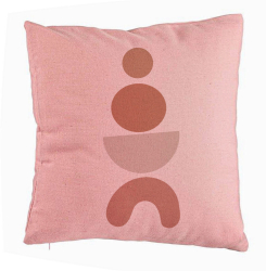Perna Decorativa Model Abstract Creativ 6 40x40 cm Roz Husa Detasabila Burduf 