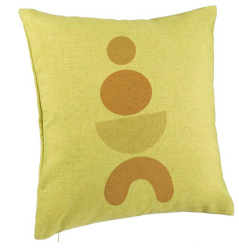 Perna Decorativa Model Abstract Creativ 6 40x40 cm Verde Husa Detasabila Burduf 