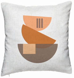 Perna Decorativa Model Abstract Creativ 8 40x40 cm Alb Murdar Husa Detasabila Burduf 