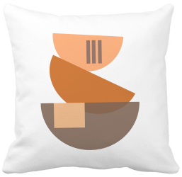 Perna Decorativa Model Abstract Creativ 8 40x40 cm Alba Mata Husa Detasabila Burduf