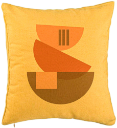 Perna Decorativa Model Abstract Creativ 8 40x40 cm Galben Husa Detasabila Burduf 