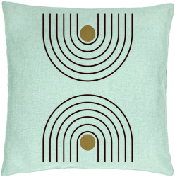 Perna Decorativa Model Abstract Lines 40x40 cm Verde Menta Husa Detasabila Burduf 