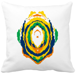 Perna Decorativa Model Abstract Multicolor 40x40 cm Alba Mata Husa Detasabila Burduf 