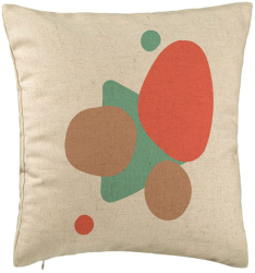 Perna Decorativa Model Abstracta 10 40x40 cm Bej Husa Detasabila Burduf 