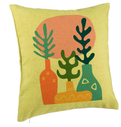 Perna Decorativa Model Abstracta 2 40x40 cm Verde Husa Detasabila Burduf 