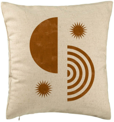 Perna Decorativa Model Abstracta 8 40x40 cm Bej Husa Detasabila Burduf 