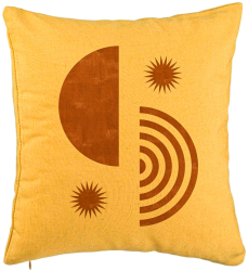 Perna Decorativa Model Abstracta 8 40x40 cm Galben Husa Detasabila Burduf 