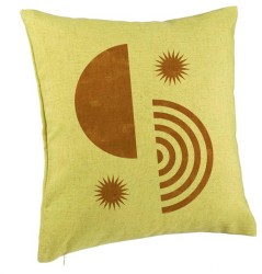 Perna Decorativa Model Abstracta 8 40x40 cm Verde Husa Detasabila Burduf 