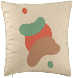 Perna Decorativa Model Abstracta 9 40x40 cm Bej Husa Detasabila Burduf 