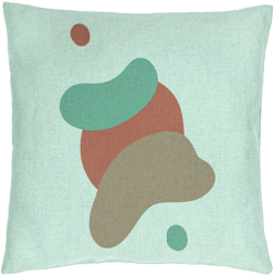 Perna Decorativa Model Abstracta 9 40x40 cm Verde Menta Husa Detasabila Burduf 