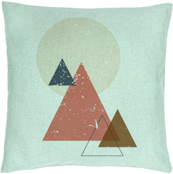 Perna Decorativa Model Abstracta Forme Geometrice 4 Multicolor 40x40 cm Verde Menta Husa Detasabila Burduf 