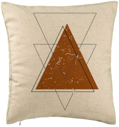 Perna Decorativa Model Abstracta Forme Geometrice 40x40 cm Bej Husa Detasabila Burduf 