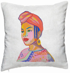 Perna Decorativa Model African Style 40x40 cm Alb Murdar Husa Detasabila Burduf 