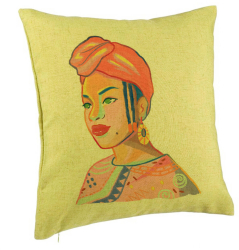 Perna Decorativa Model African Style 40x40 cm Verde Husa Detasabila Burduf 