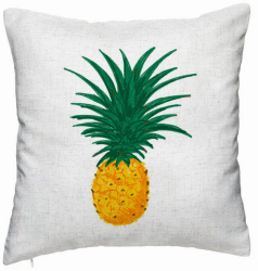 Perna Decorativa Model Ananas 40x40 cm Alb Murdar Husa Detasabila Burduf 