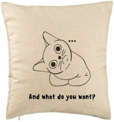 Perna Decorativa Model And what do you want 40x40 cm Bej Husa Detasabila Burduf 