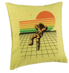 Perna Decorativa Model Astronaut To the Moon 40x40 cm Verde Husa Detasabila Burduf 