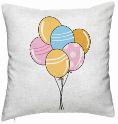 Perna Decorativa Model Baloane Multicolor 40x40 cm Alb Murdar Husa Detasabila Burduf 