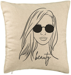 Perna Decorativa Model Beauty life 40x40 cm Bej Husa Detasabila Burduf 