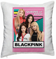Perna Decorativa Model Blackpink K-POP 40x40 cm Alb Murdar Husa Detasabila Burduf 
