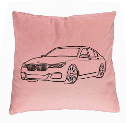 Perna Decorativa Model BMW Lover 40x40 cm Roz Husa Detasabila Burduf